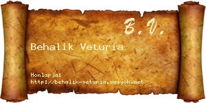 Behalik Veturia névjegykártya